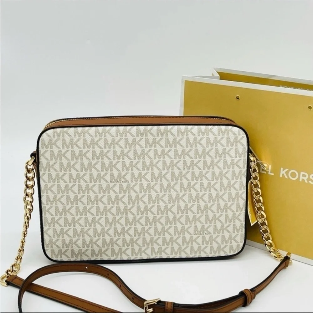 Michael Kors Large EW Crossbody Bag Vanilla/Brown
